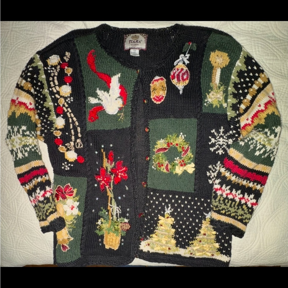 Tiara International vintage Knit Cardigan plus size sweater